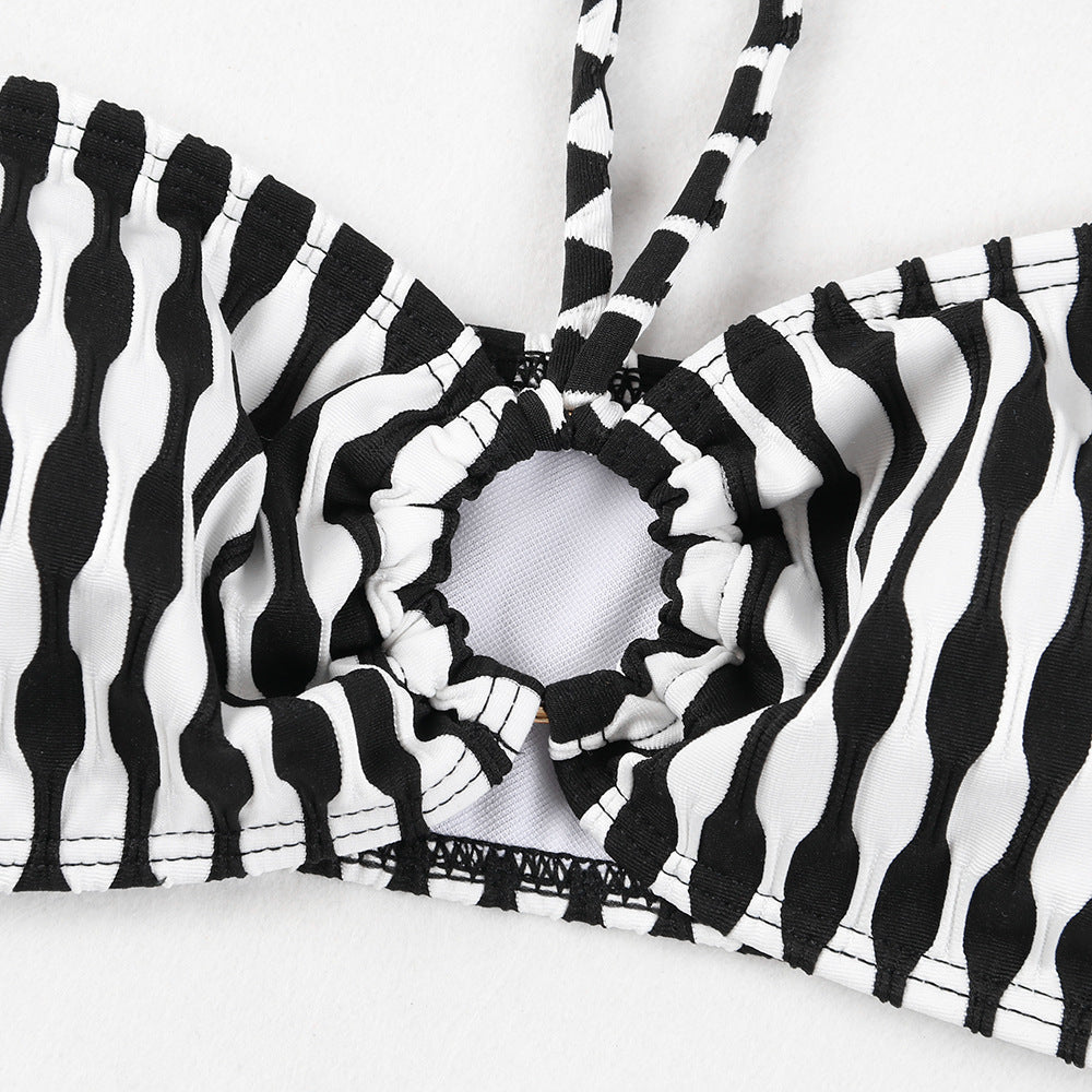 Women’s Three-Piece Tube Top Bikini and Swimwear Set