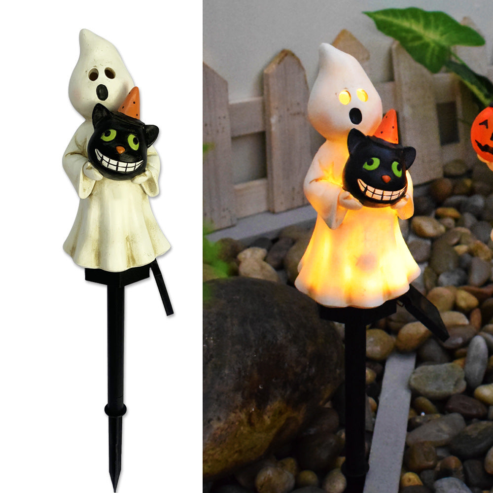 Pumpkin en Witch Hat Halloween Decoration Yard Posts