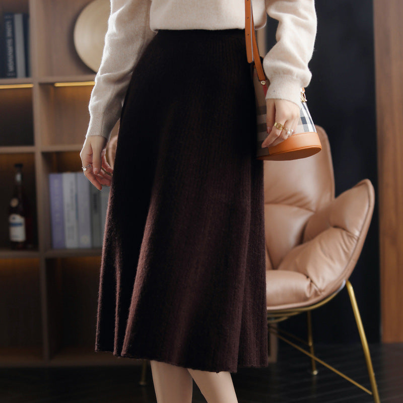 Falda plisada de cachemir de lana para elegancia acogedora
