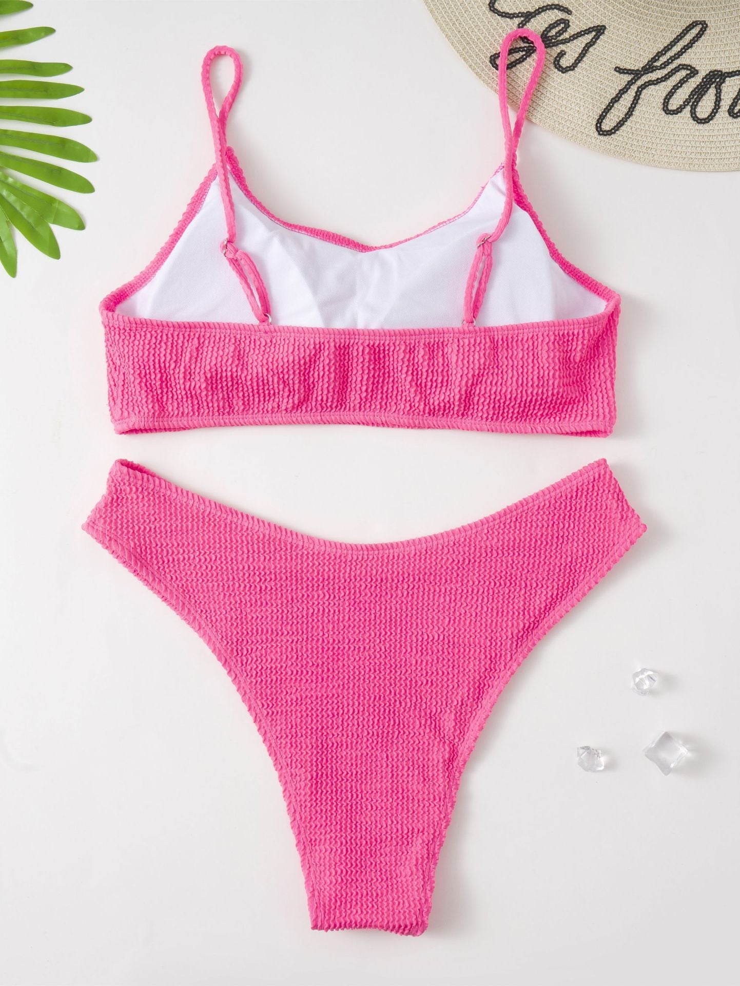Plus-Size Solid Color Bikini Swimsuit for Sleek Confidence