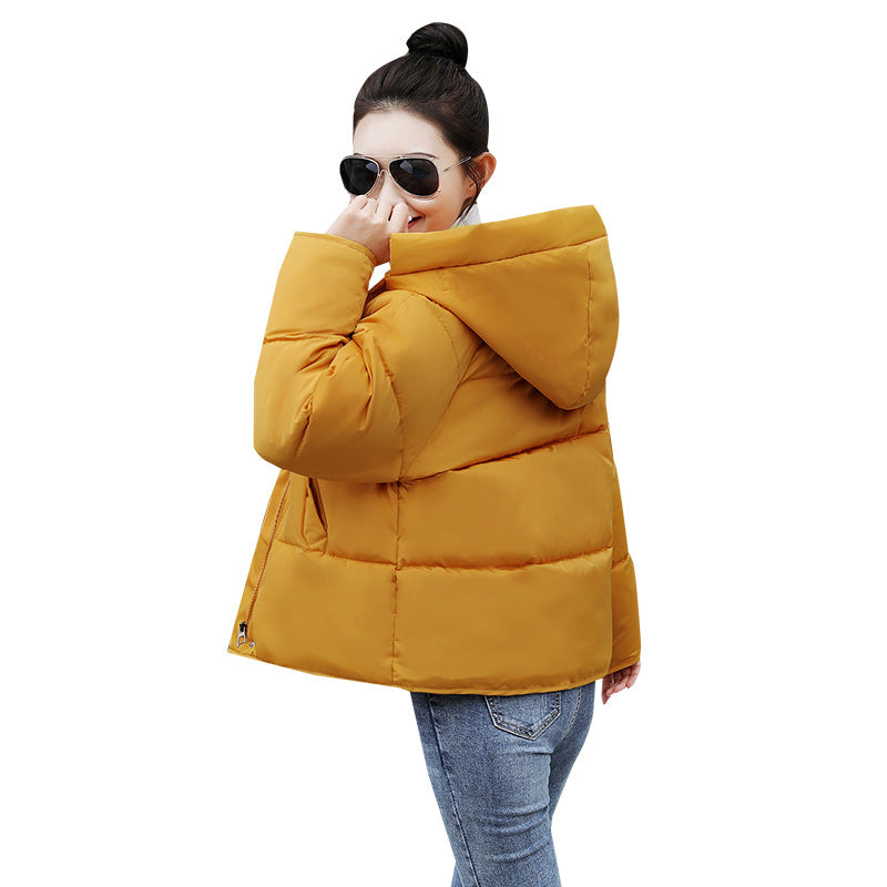 Hooded Slim Petite Down Padded Bread Style Coat For Women
