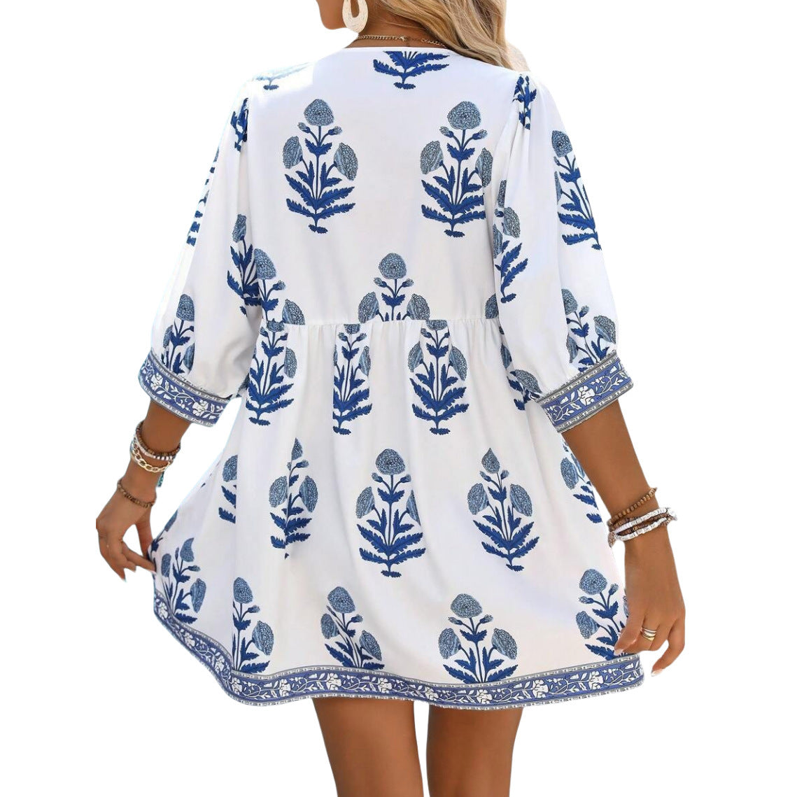 Festival-ready plantenprintjurk met Boho Holiday Vibes
