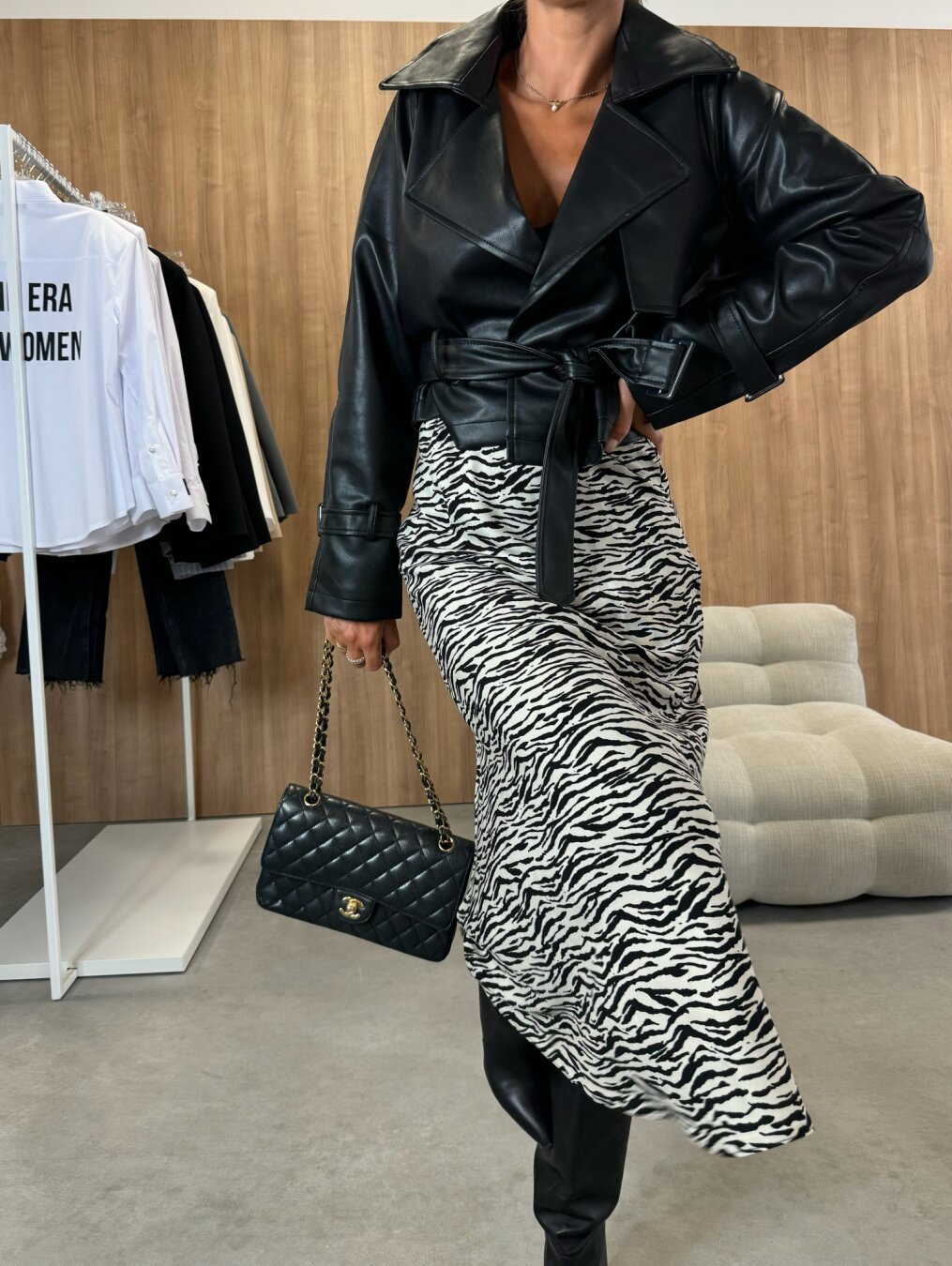 High Waist Slimming Printed Skirt For Confident Style