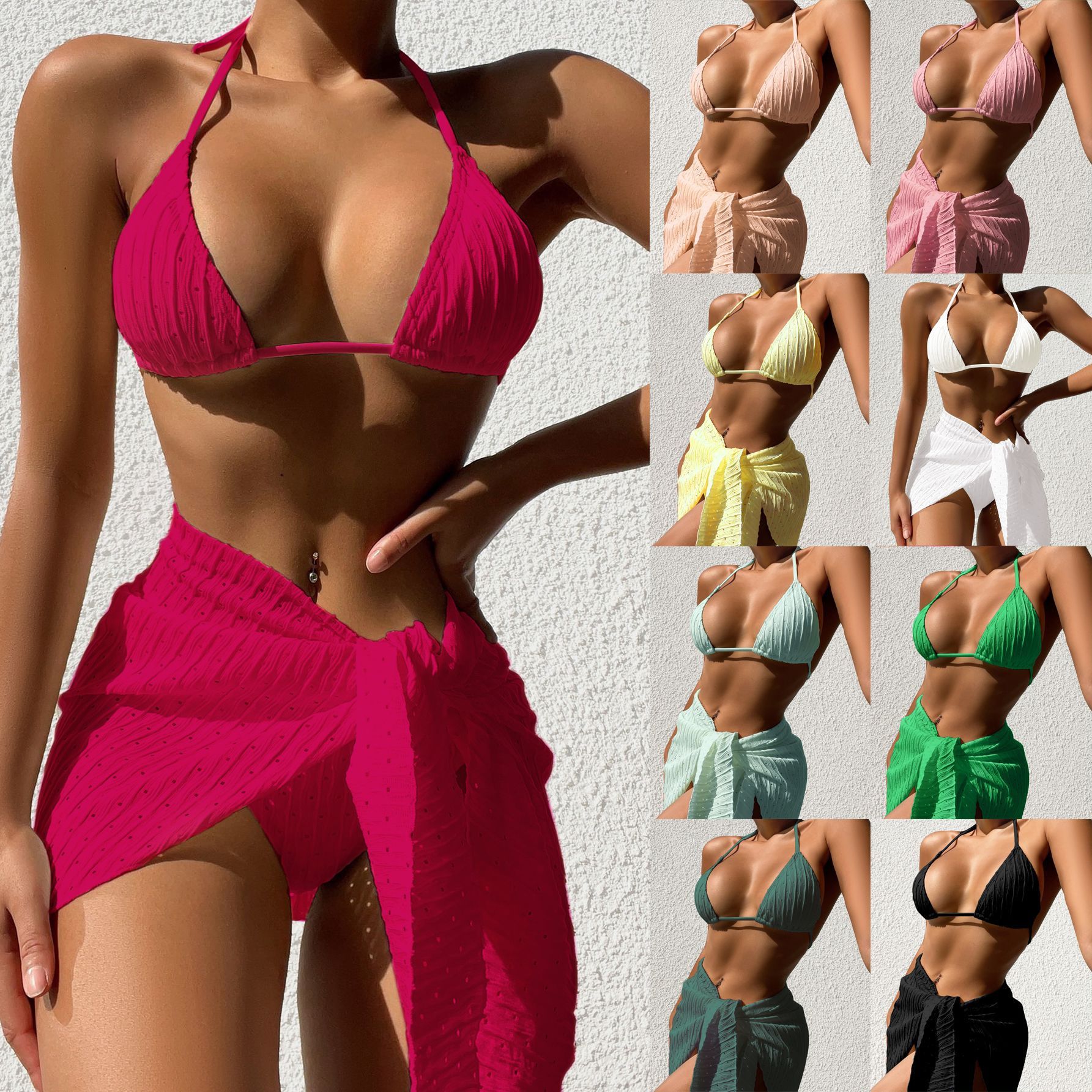 Tweedelige bikini met dames met gaasrok