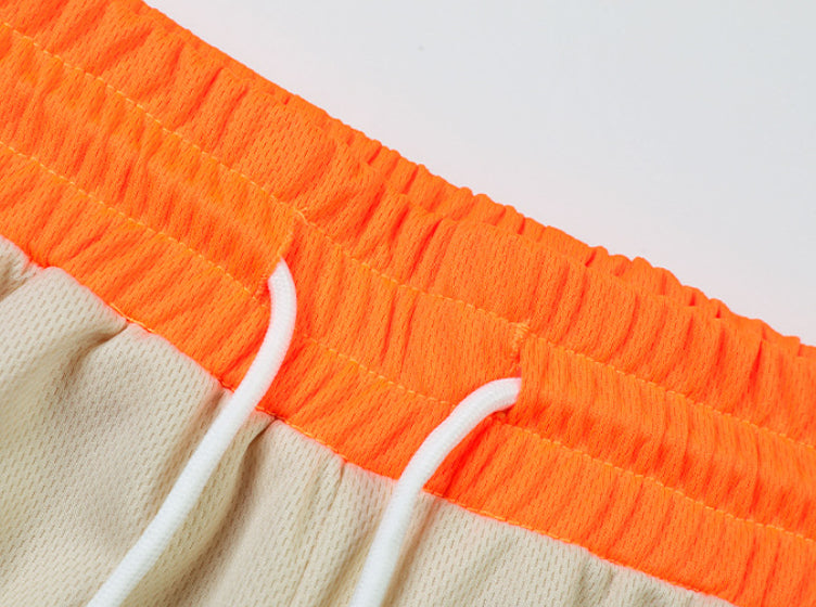 Breathable Mesh Shorts with Bold Letter Print Design-Theone Apparel