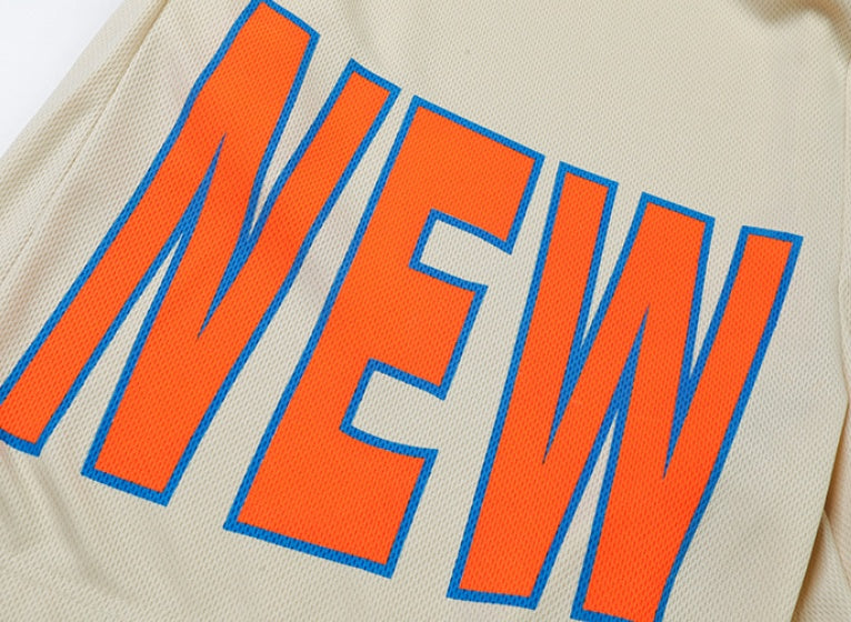 Breathable Mesh Shorts with Bold Letter Print Design-Theone Apparel