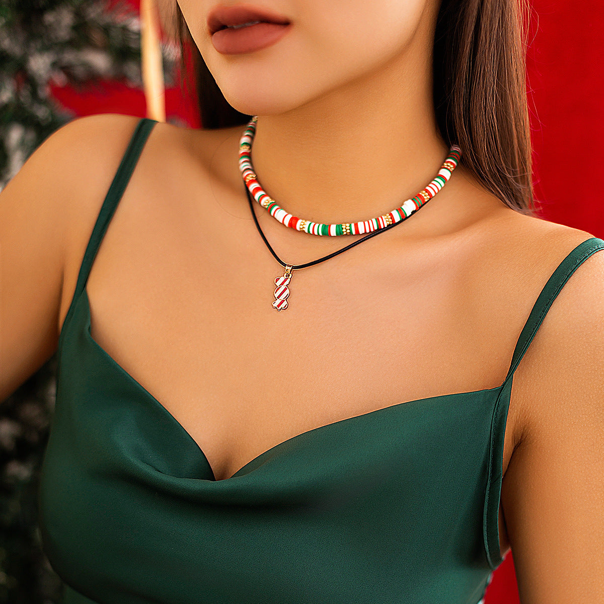 Christmas Beaded Layered-Look Multi-Strand Necklace for Women in Assorted Styles-Style 11-Theone Apparel