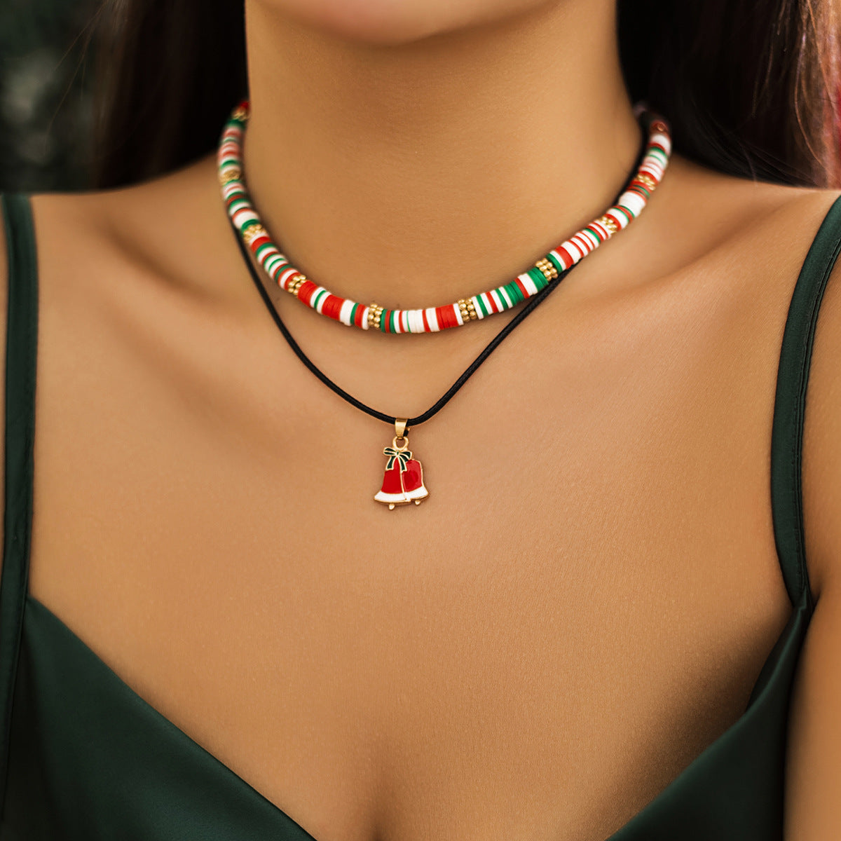Kerst gerolde gelaagde look multi-streng ketting voor vrouwen in diverse stijlen