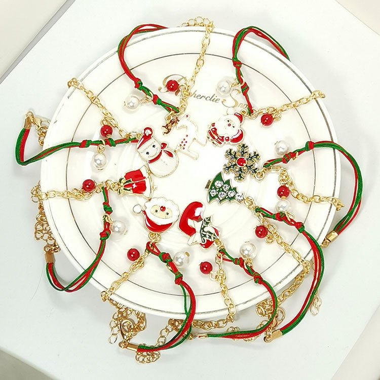 Christmas Chain & Rope Charm & Bead-Accent Bracelet in Assorted Styles-Theone Apparel