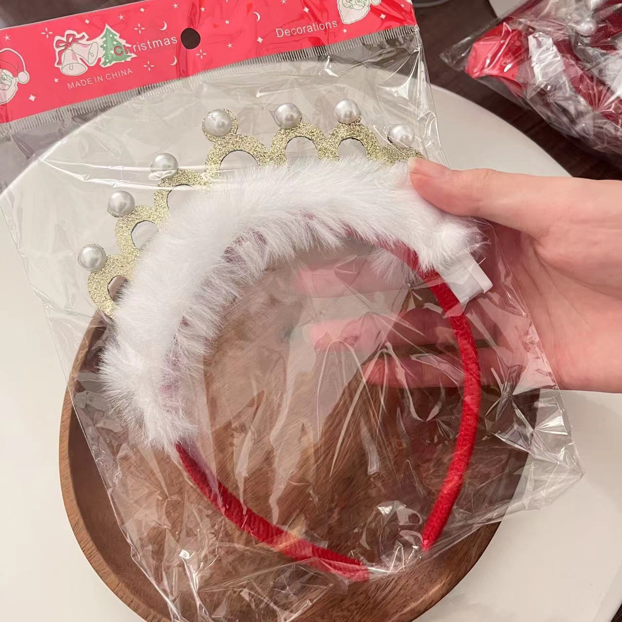 Christmas Tree Headband Hat with LED String Lights-27 Golden Crown Feather-Theone Apparel