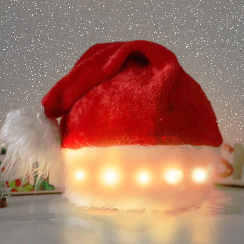 Cute Christmas Santa Hats with Built In Colorful LED Lights-Theone Apparel