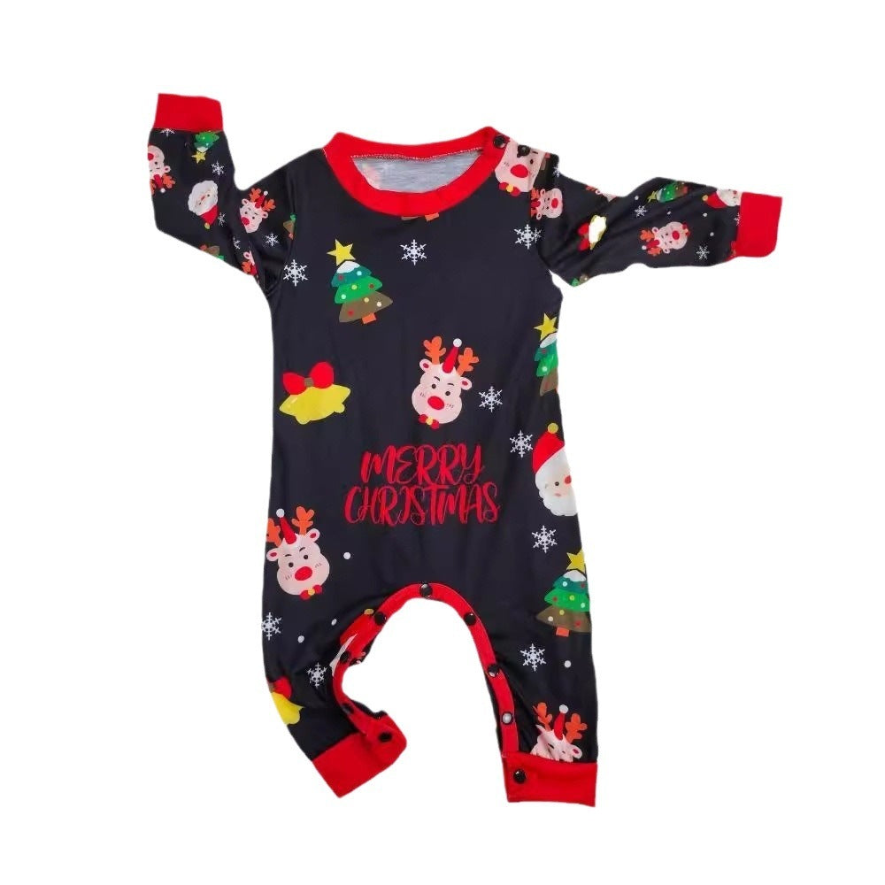 Cute Merry Christmas Red and Black Matching Family Pajama Set-Theone Apparel