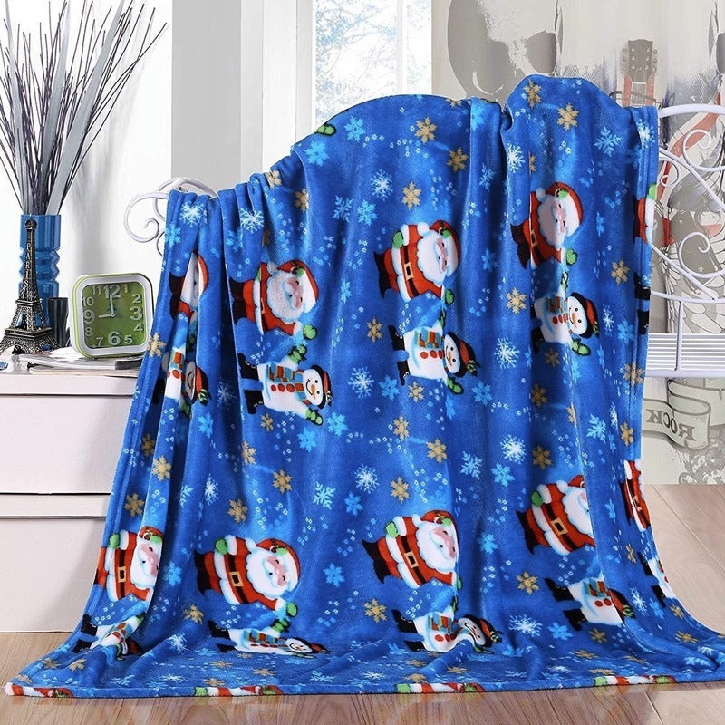 Double Sided Winter and Christmas Themed Fleece Blanket-Style Two-Theone Apparel