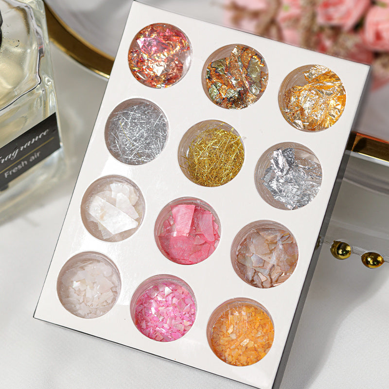 Faux Mother of Pearl Iridescent Nail Accessories in Multiple Colors-Theone Apparel