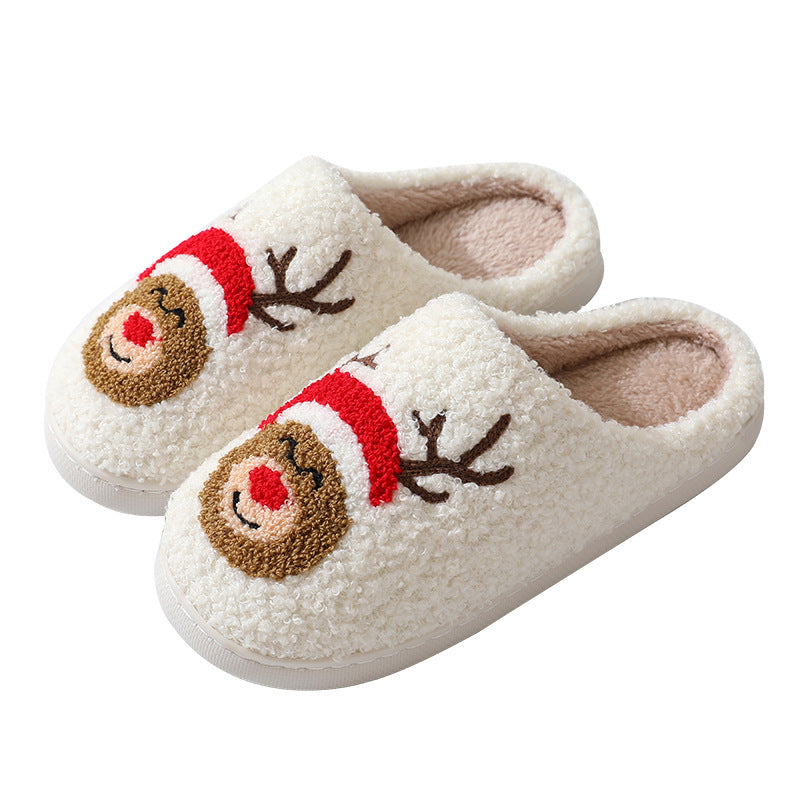 Fleece Lined Soft Slip On Closed Toe House Shoes for Christmas-Theone Apparel