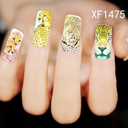 Floral and Botanical Black Nail Stickers for At Home Nails-XF1475-Theone Apparel