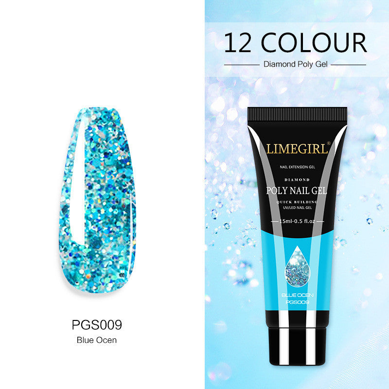 Glittery Multi Colored Poly Nail Gel in Squeeze Bottle-PJS009-Theone Apparel