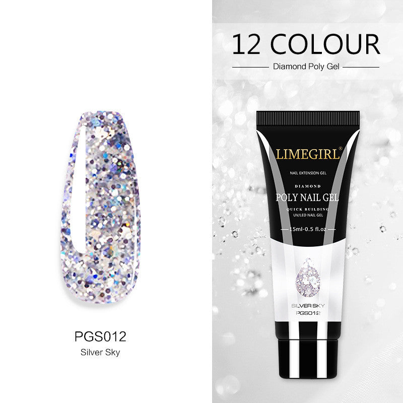 Glittery Multi Colored Poly Nail Gel in Squeeze Bottle-PJS012-Theone Apparel