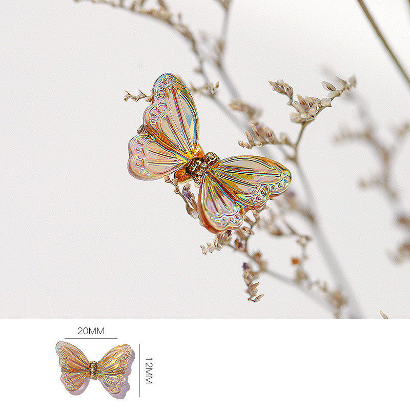 Glittery Transparent Butterfly Nail Charm in Multiple Colors-Design G-Theone Apparel