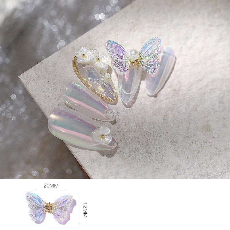 Glittery Transparent Butterfly Nail Charm in Multiple Colors-Design F-Theone Apparel