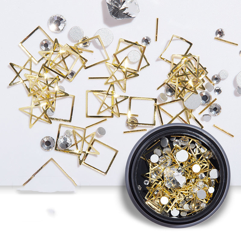 Golden Night Sky Moon and Star Nail Adornment Accessories-Style G-Theone Apparel