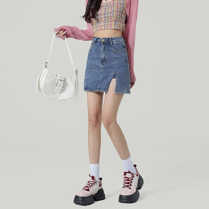 High Waist Denim Slim Skirt For Flattering Everyday Wear-Theone Apparel