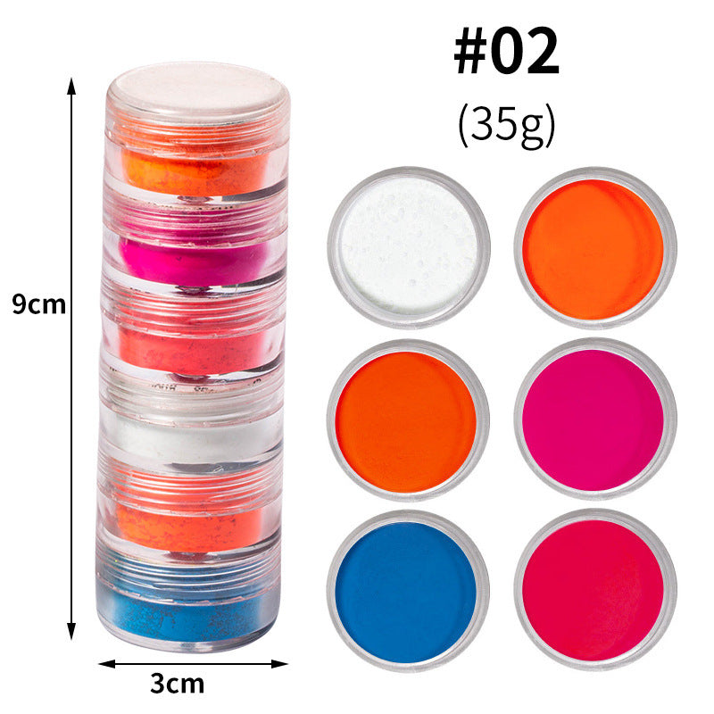 Multicolored Dye Powder for Nail Extensions in 6 Colors-Theone Apparel