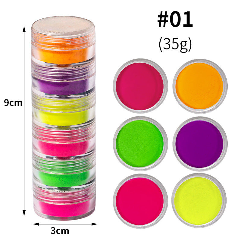 Multicolored Dye Powder for Nail Extensions in 6 Colors-Theone Apparel