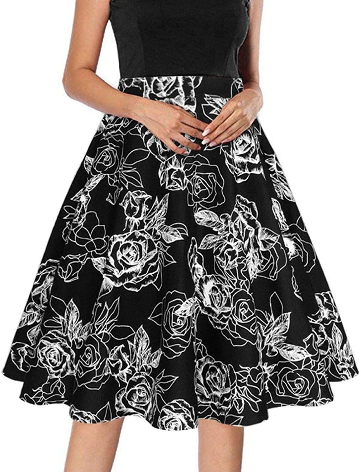 High Waist Watercolor Floral Skirt