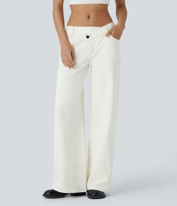 High Waist Straight Jeans with European-American Flair