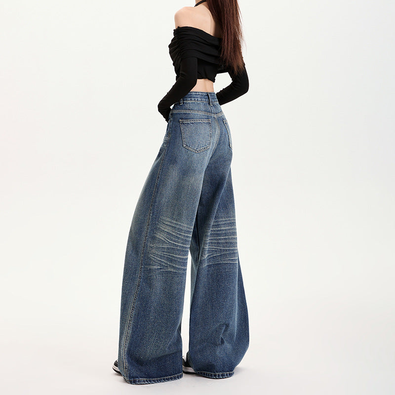 Pantaloni a gamba a gamba in denim in fitta sciolta per stile rilassato
