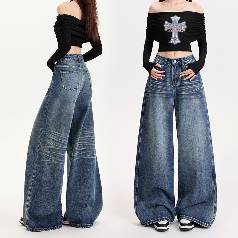 Pantaloni a gamba a gamba in denim in fitta sciolta per stile rilassato