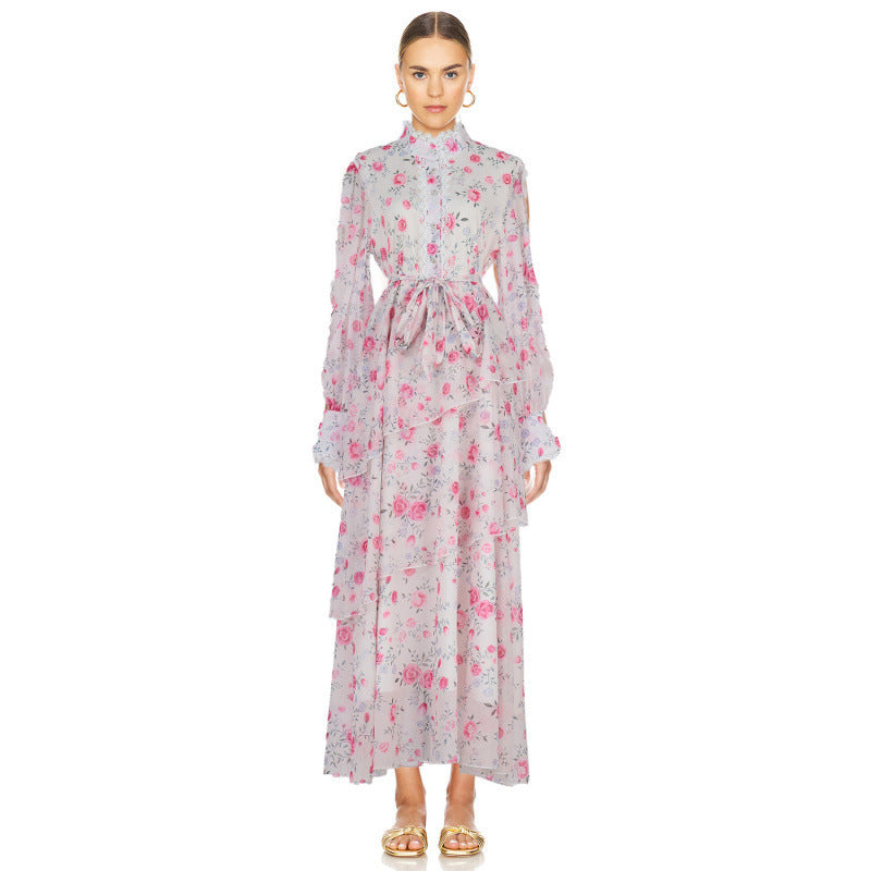 Ruffled Lace-Detail-jurk met onregelmatige zoomline charme