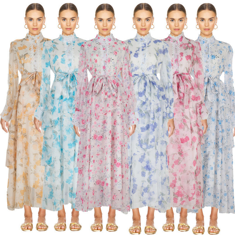 Ruffled Lace-Detail-jurk met onregelmatige zoomline charme