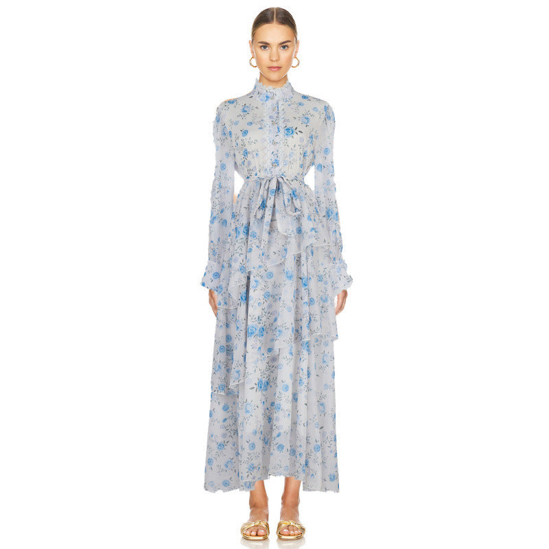 Ruffled Lace-Detail-jurk met onregelmatige zoomline charme