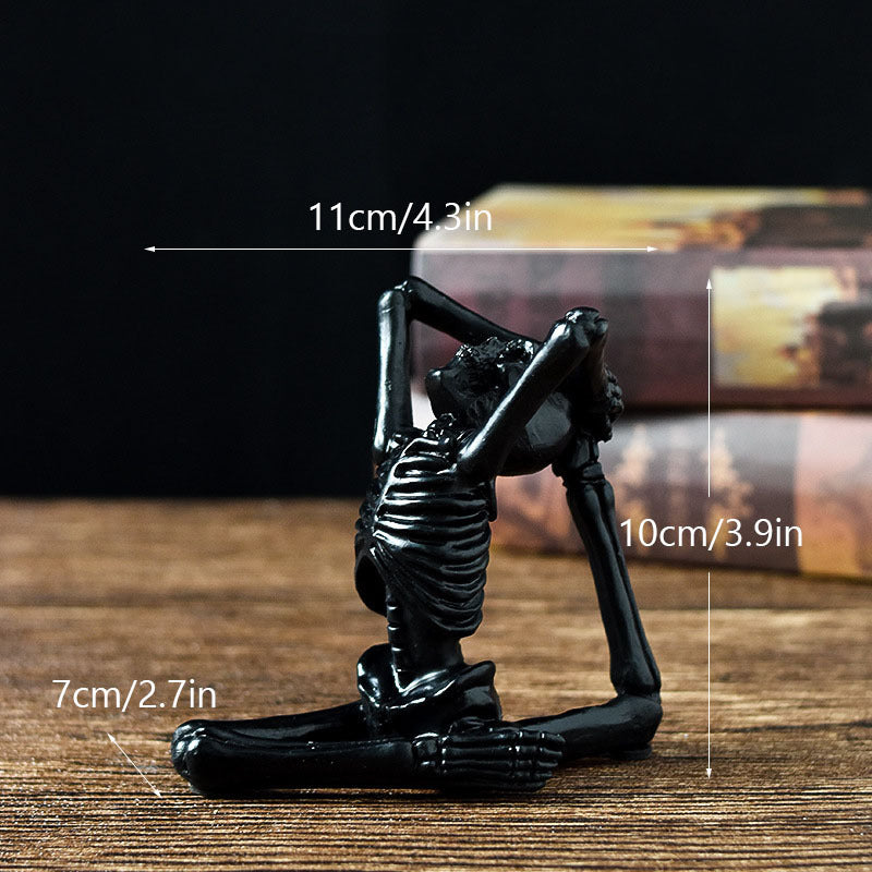 Skeleton in Yoga Poses Halloween Decorations with Non-Slip Base-Black B-Theone Apparel