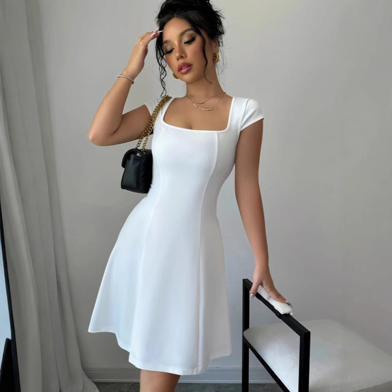 Sleek A-Line Vest Dress with Slim Silhouette and Elegant Lines-Theone Apparel