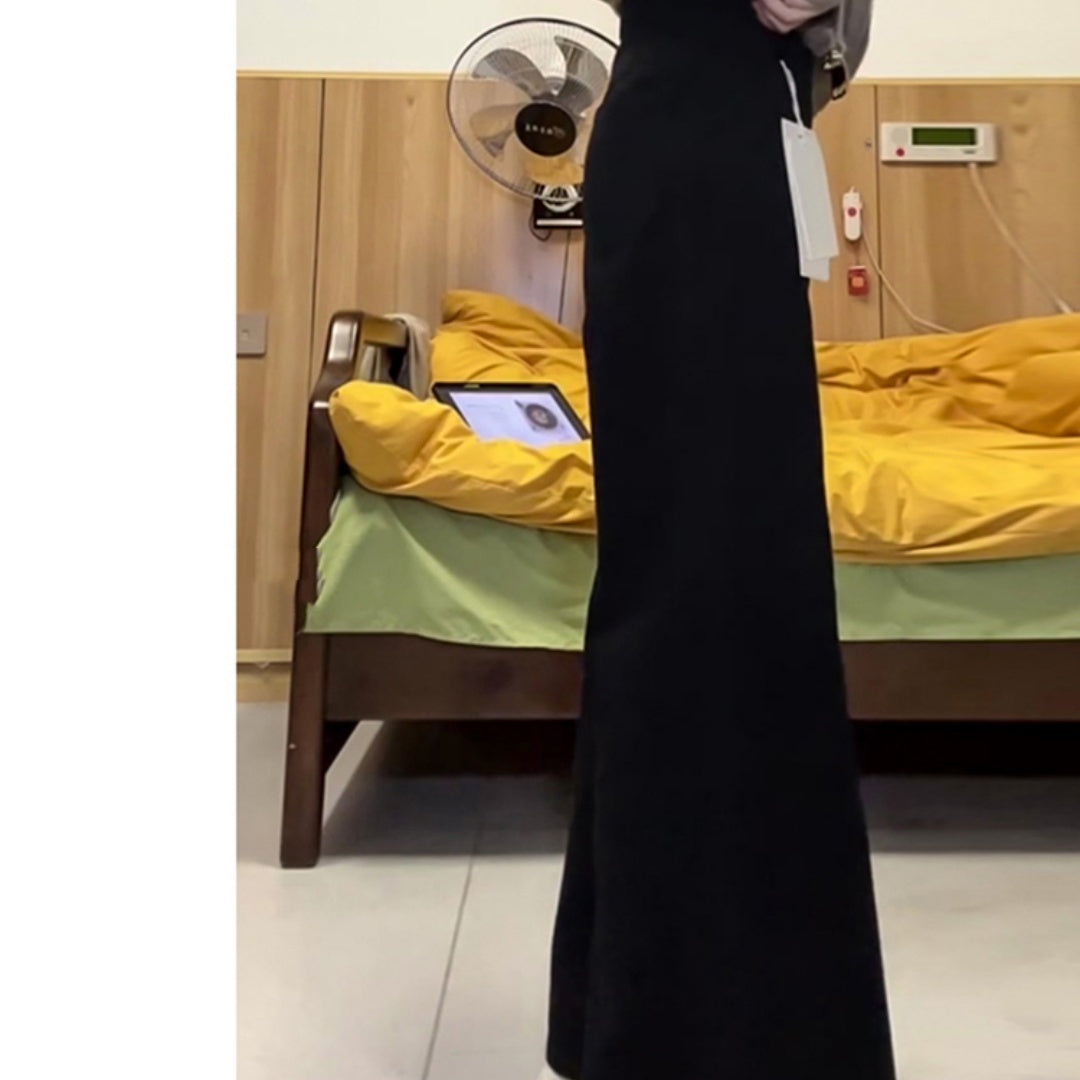 Solide Farbe lose Jeans mit breitem Bein mit minimalistischem Stil