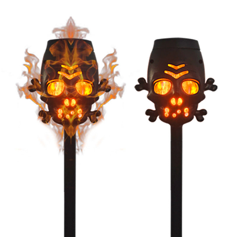 Spooky Colorful Skull LED Solar Light Yard Post Decoration-Warm Light-Theone Apparel