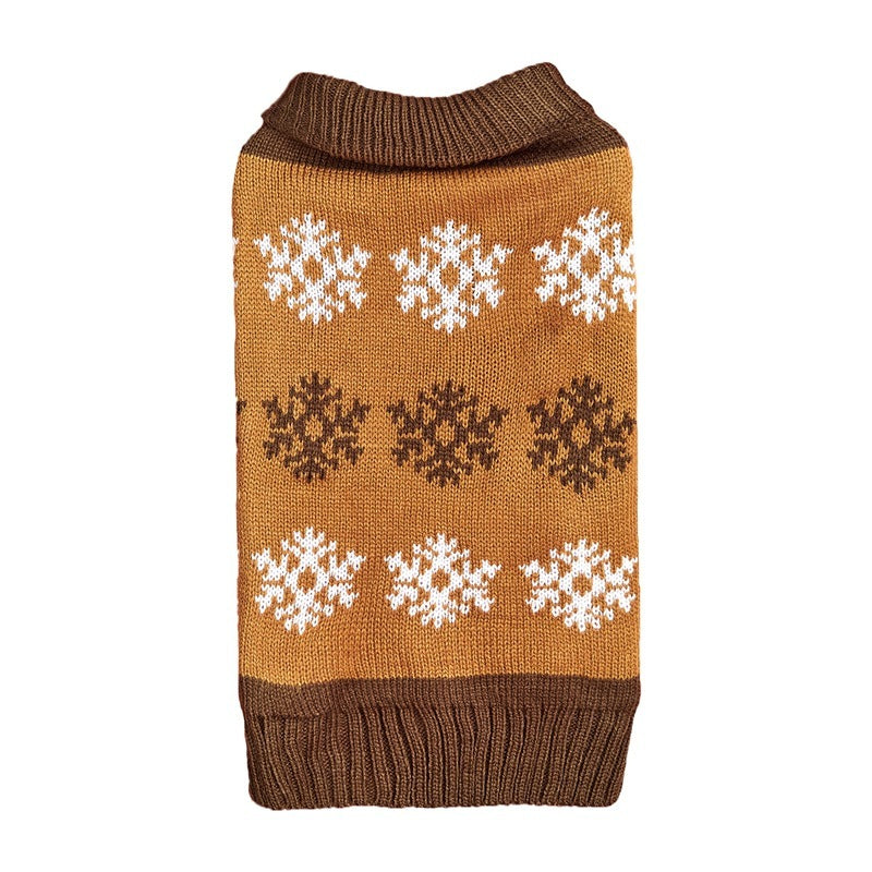Super Soft Snowflake Christmas Themed Knit Style Dog Sweater-Theone Apparel