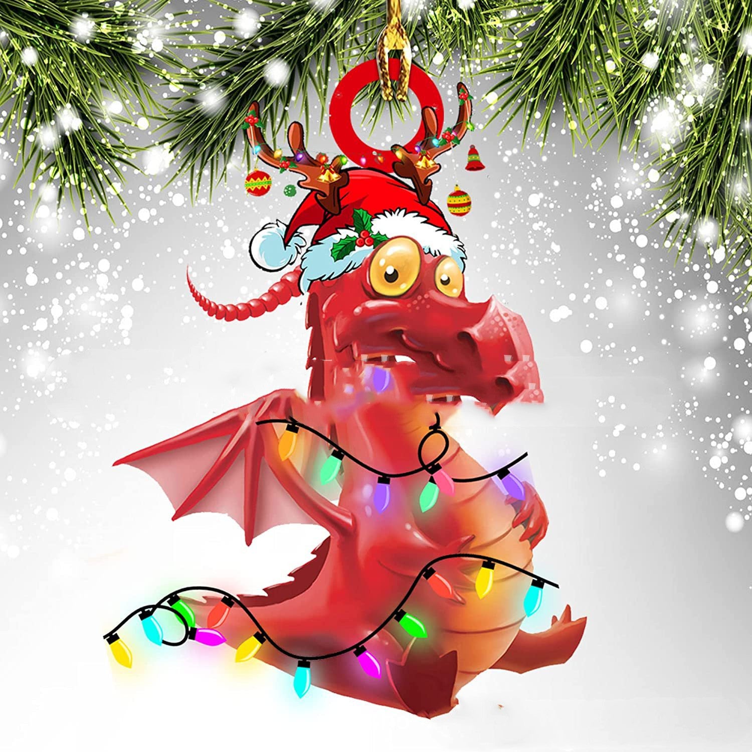 Unique Dragon Themed Hanging Christmas Decorations in Various Designs-15 Style-Theone Apparel