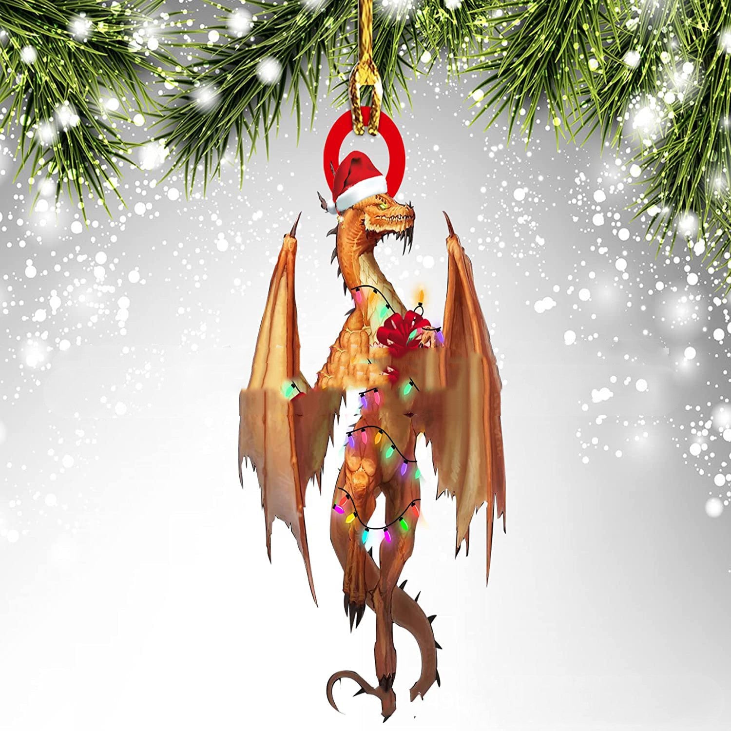Unique Dragon Themed Hanging Christmas Decorations in Various Designs-8 Style-Theone Apparel