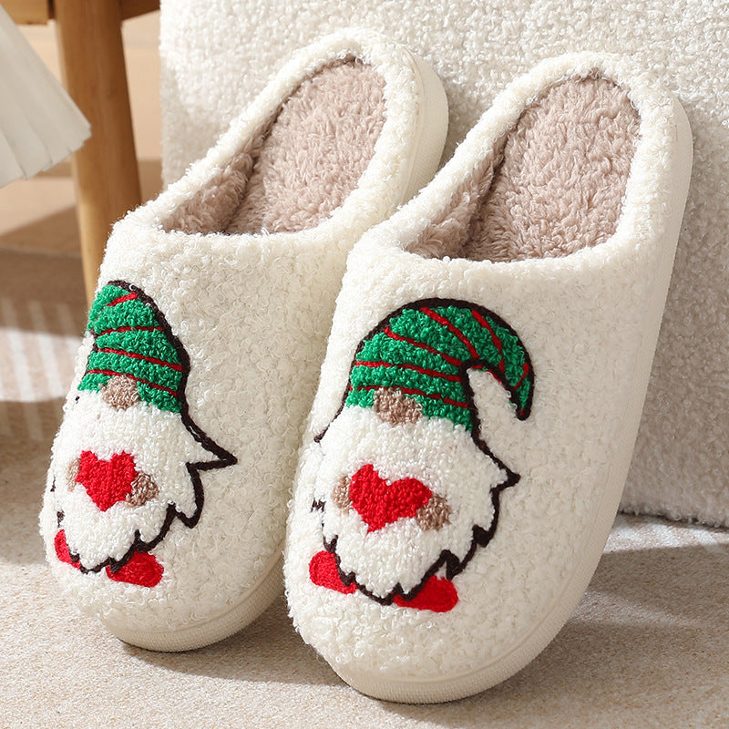 Warm and Soft Closed Toe Christmas Themed Slip On House Slippers-Theone Apparel