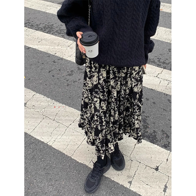 Western Style Tie Dyed Skirt For Slimming Casual Looks-Theone Apparel