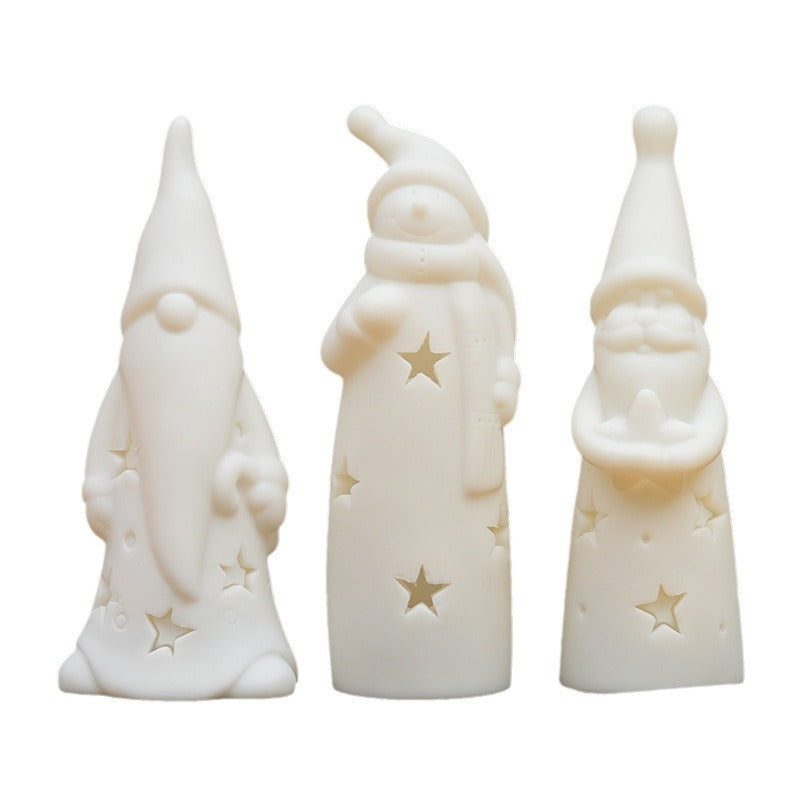 White Tall Light-Up Battery-Operated Plastic Statue Christmas Decoration in Assorted Styles-Theone Apparel