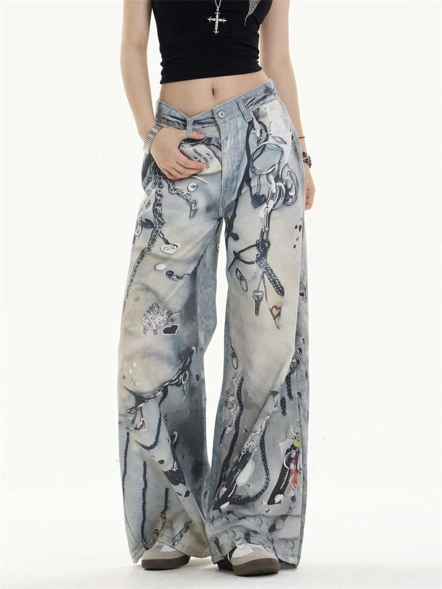 Wide-Leg Straight Jeans with Multi-Pocket Everyday Utility-Theone Apparel