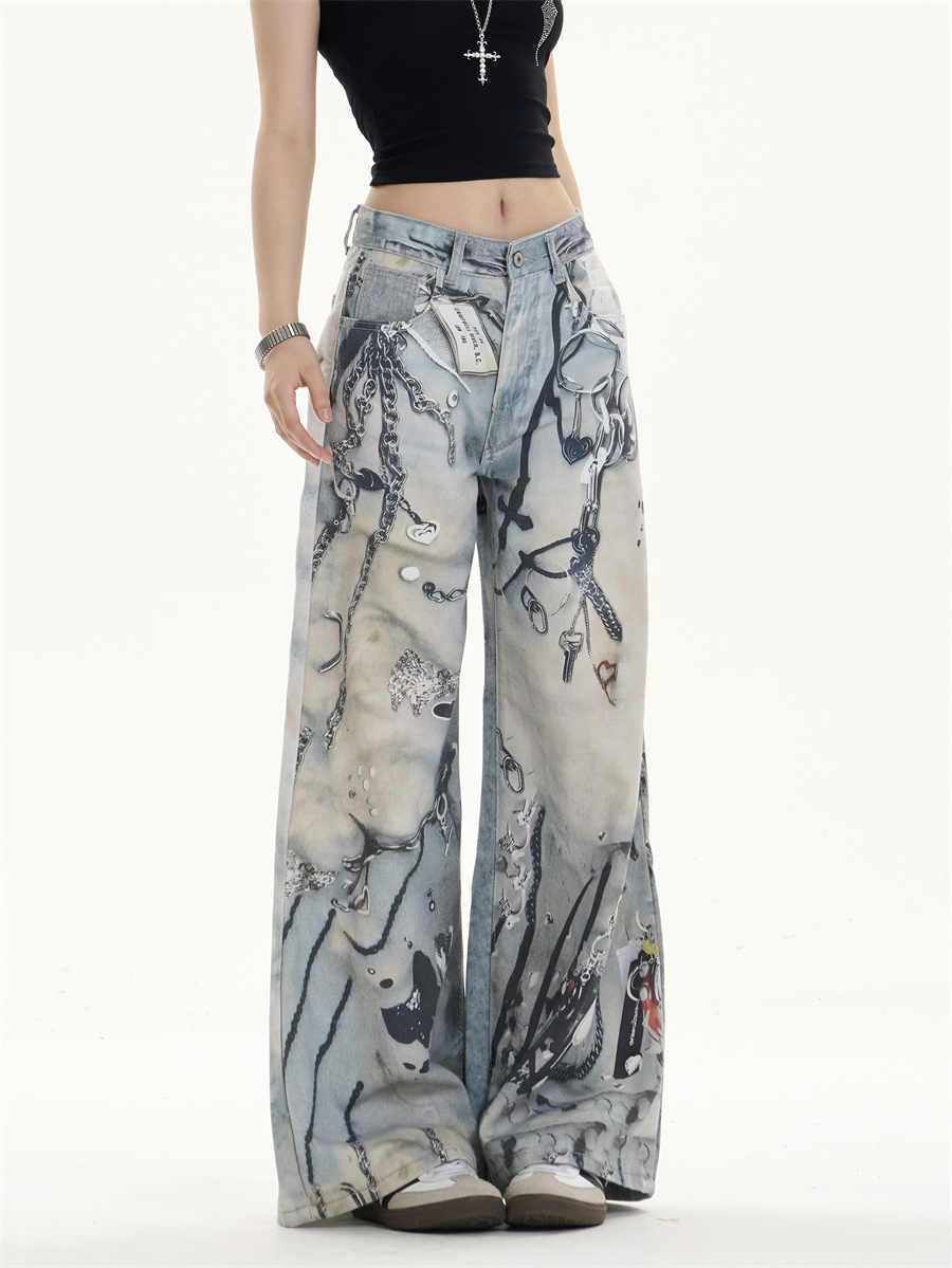 Wide-Leg Straight Jeans with Multi-Pocket Everyday Utility-Theone Apparel