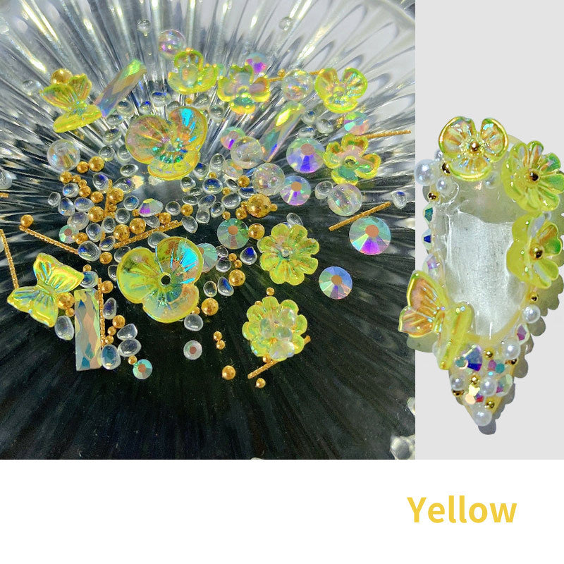 Women's 3D Nail Art Decorations in Iridescent Color Options-Yellow-Theone Apparel