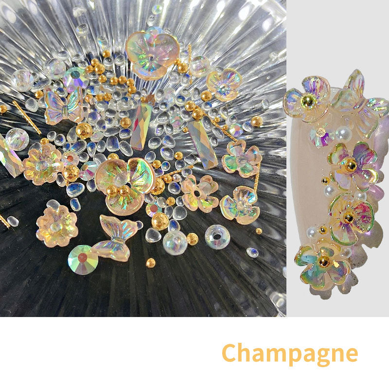 Women's 3D Nail Art Decorations in Iridescent Color Options-Champagne-Theone Apparel