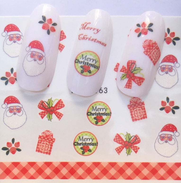 Women's Festive Red and White Holiday Themed Nail Set-2163-Theone Apparel
